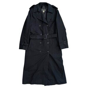 ANCHOR UNIFORM Long Trench Coat Womens 2 Tall Thinsulate Removable Lining Black